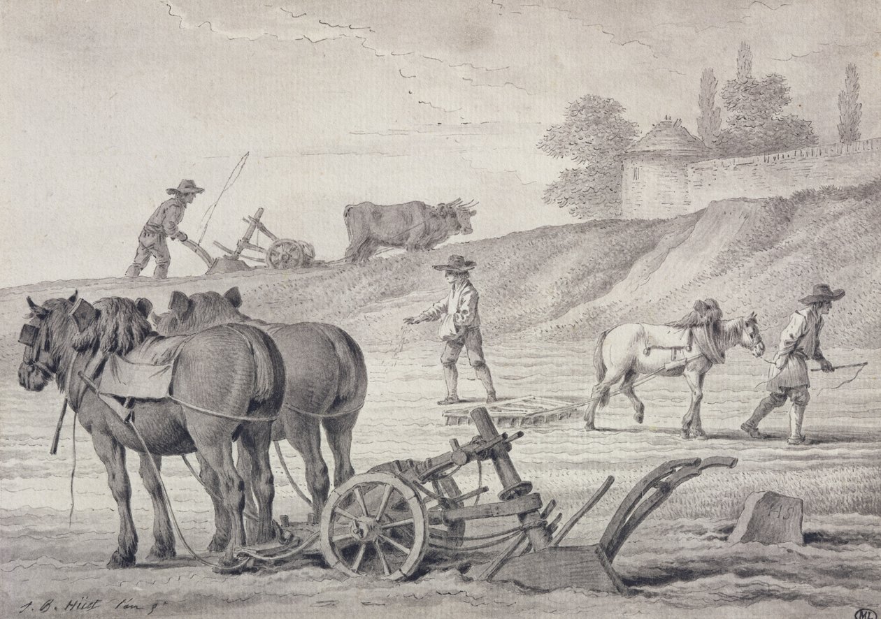 Arando los campos de Jean Baptiste Huet