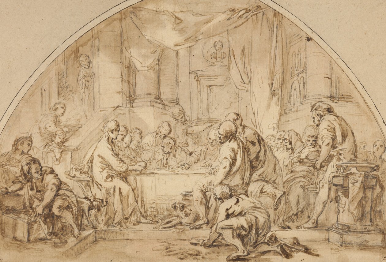 Estudio para La Última Cena, c.1792 de Jean Baptiste Huet
