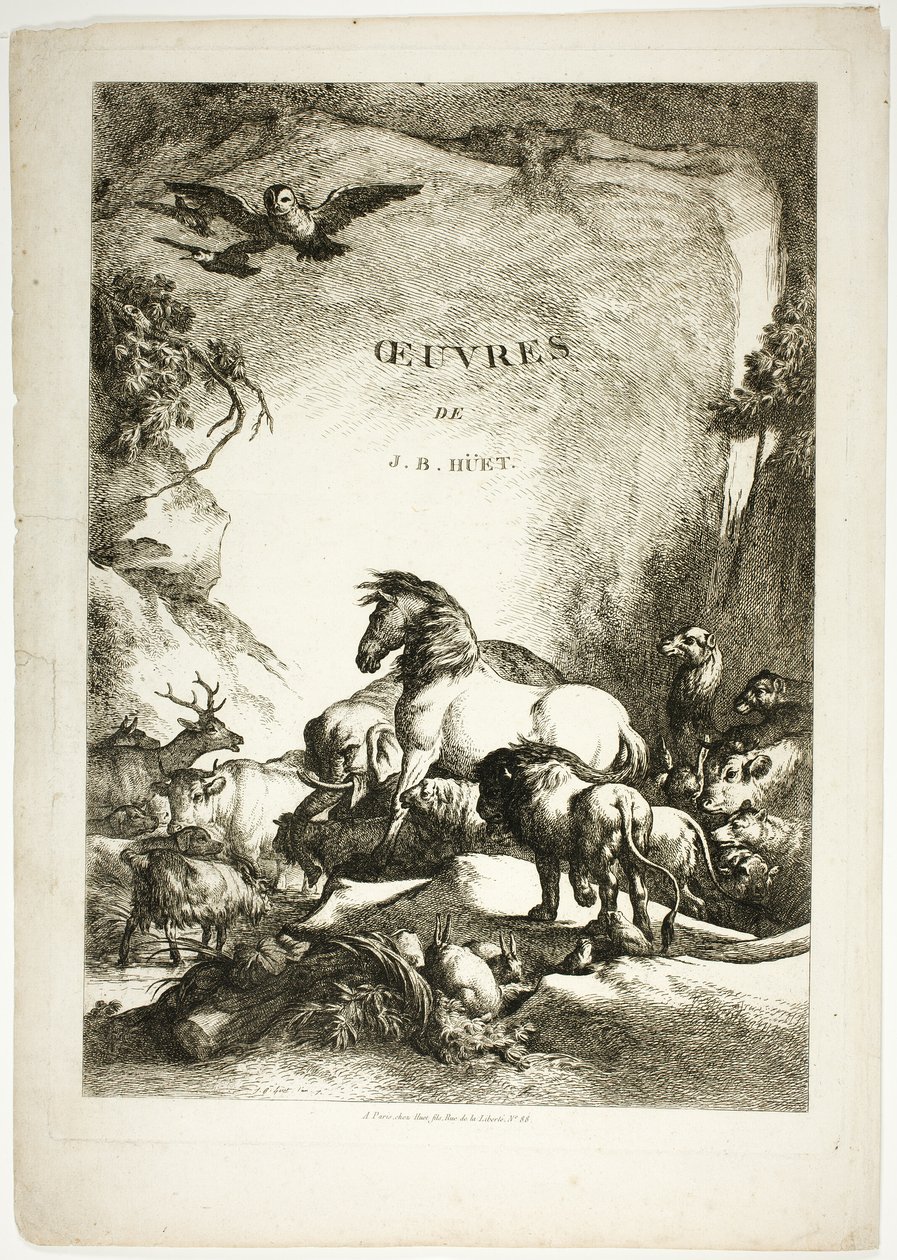 Página de Título de Oeuvres de J. B. Huet de Jean Baptiste Huet