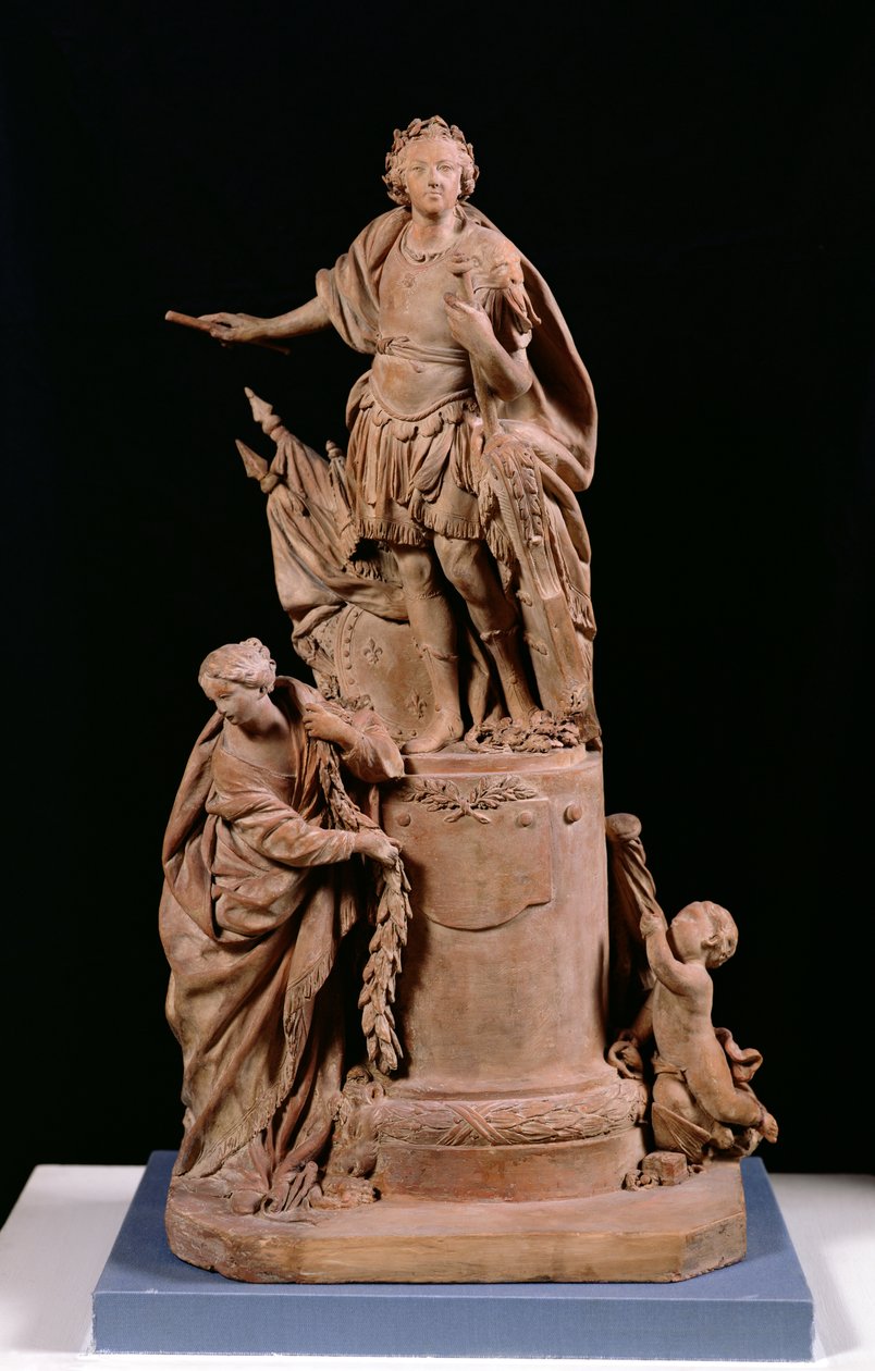Luis XV (1710-74) como emperador romano, proyecto para una estatua para el Hotel de Ville en Rennes, c.1748 de Jean Baptiste II Lemoyne
