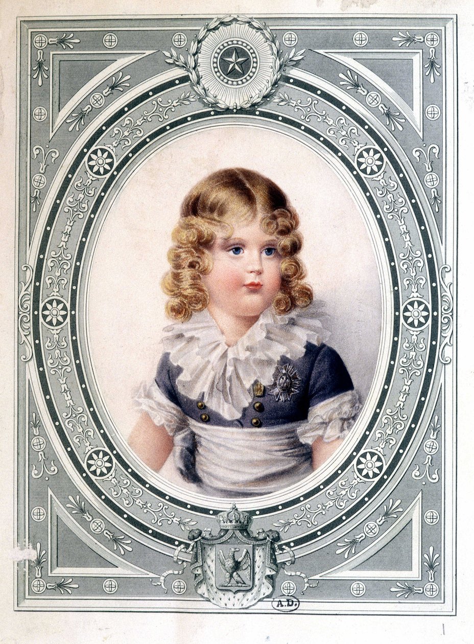 Retrato del Rey de Roma (Napoleón II), hijo del Emperador Napoleón I (1769-1821) - por Isabey, principios del siglo XIX de Jean Baptiste Isabey
