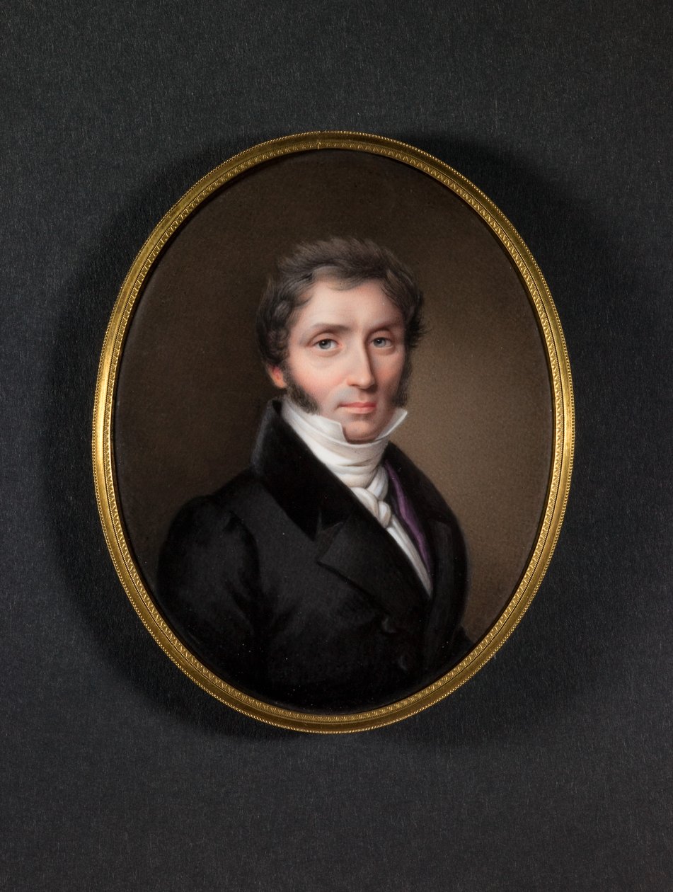 Hombre con abrigo oscuro (esmalte sobre cobre) de Jean Baptiste Joseph Duchesne