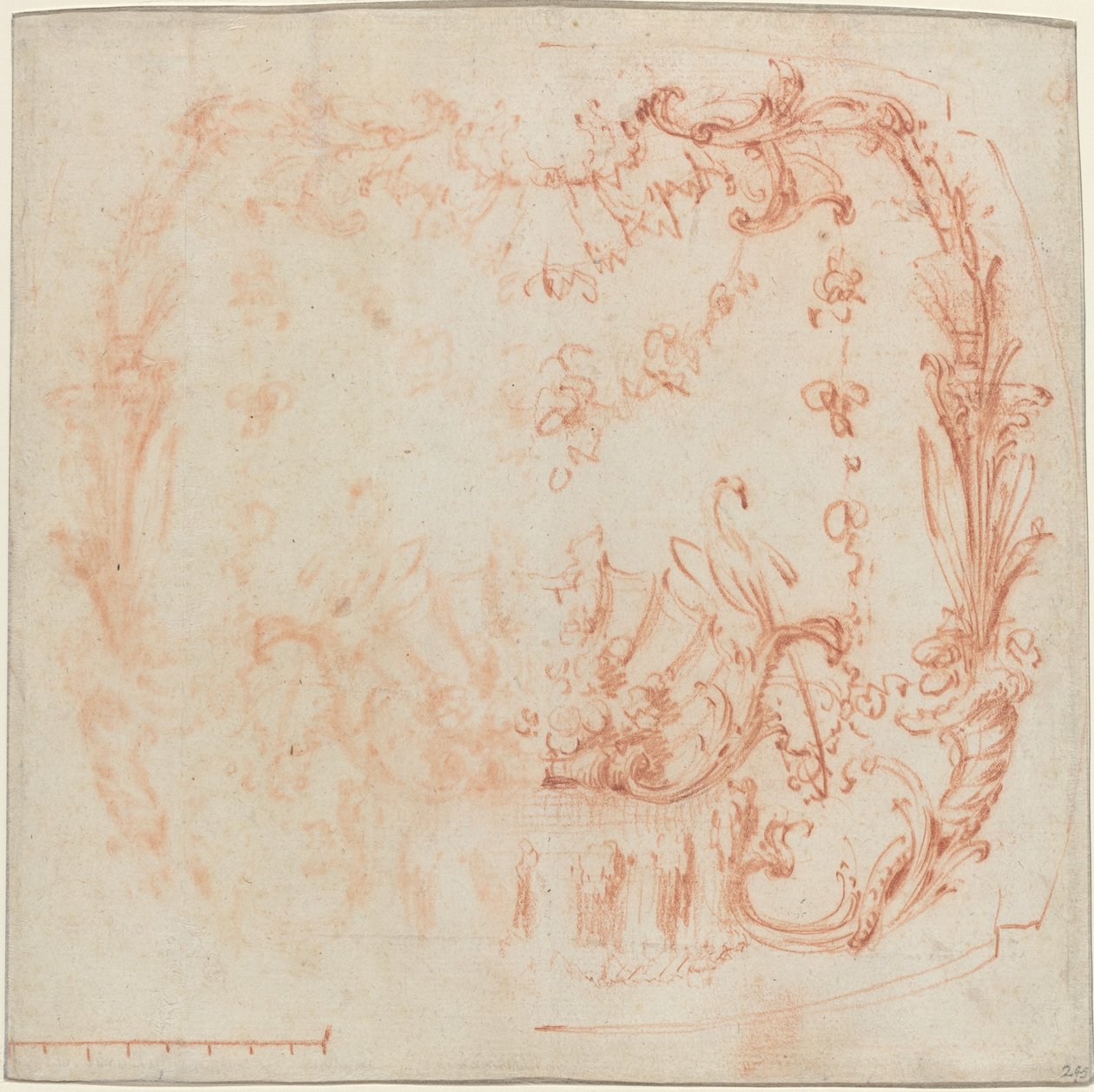 Diseño de Pared Rococó con una Fuente y Cisnes de Jean Baptiste Joseph Pater