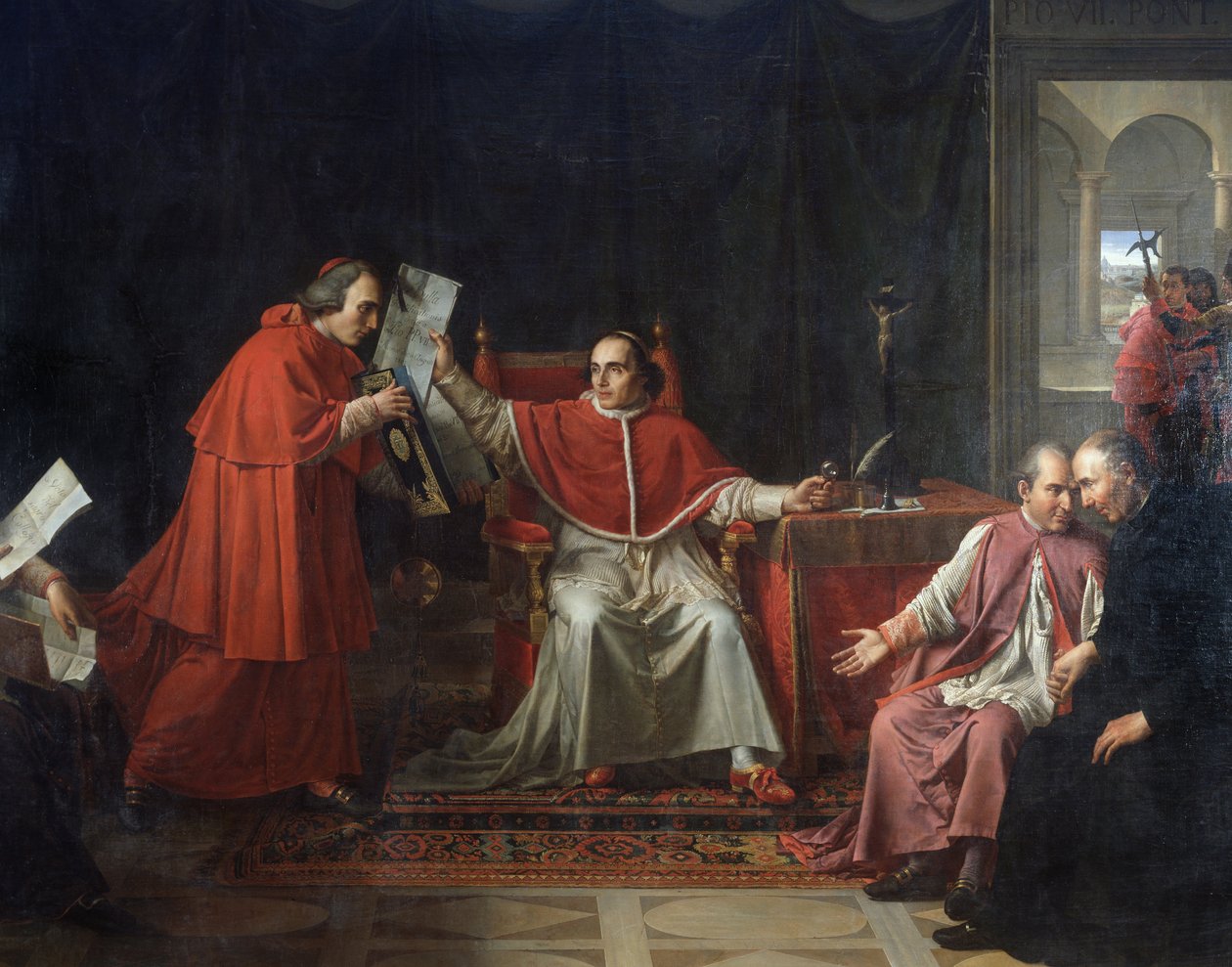 Firma del Concordato entre Francia y la Santa Sede, por el Papa Pío VII (1742 - 1823), 15 de agosto de Jean Baptiste Joseph Wicar