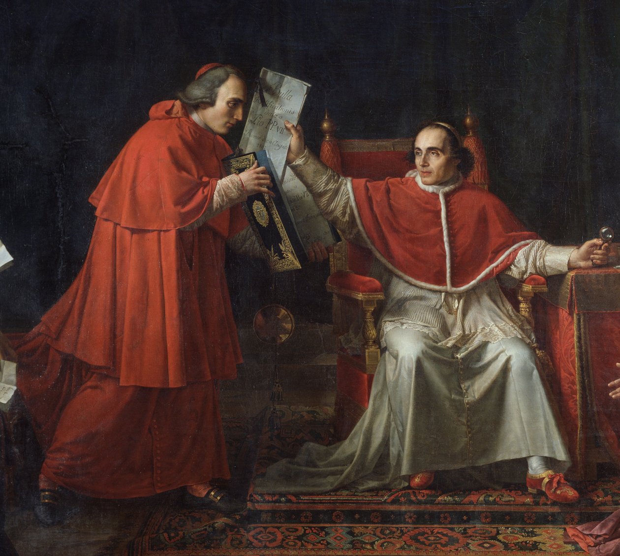 Firma del Concordato entre Francia y la Santa Sede, por el Papa Pío VII (1742 - 1823), 15 de agosto de Jean Baptiste Joseph Wicar