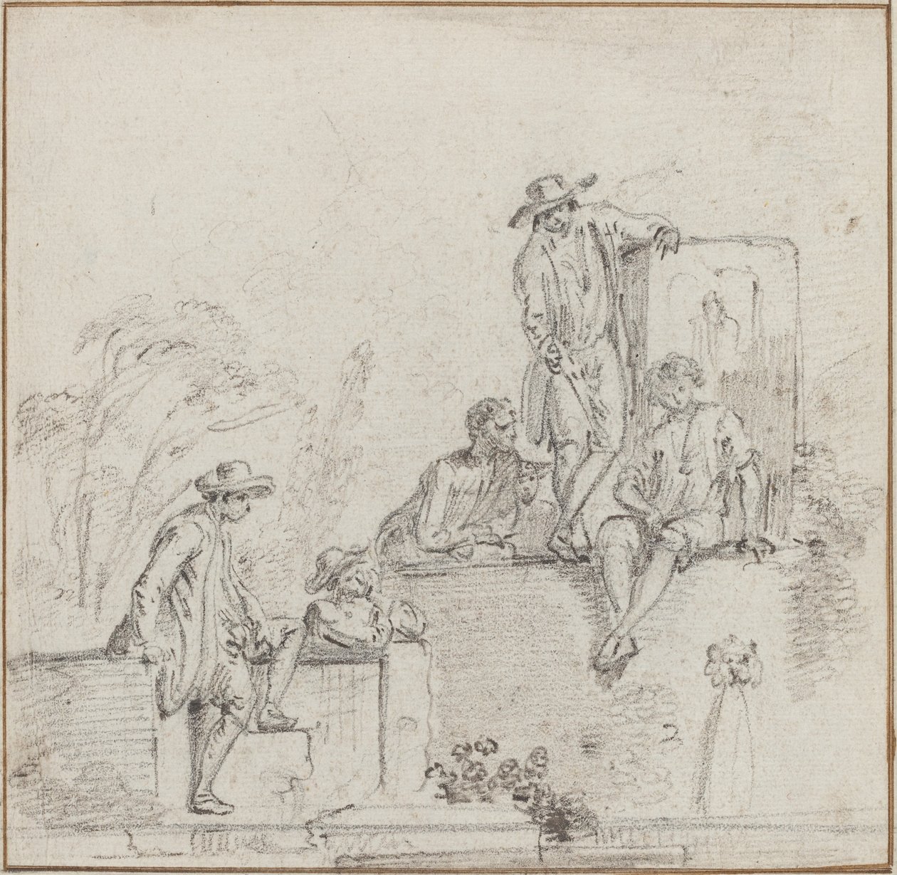Figuras Sentadas Alrededor de una Fuente de Jean Baptiste Lallemand