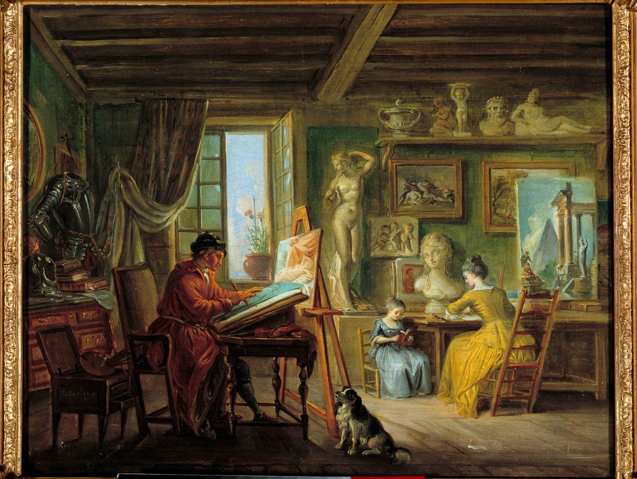 El taller del pintor de Jean Baptiste Lallemand