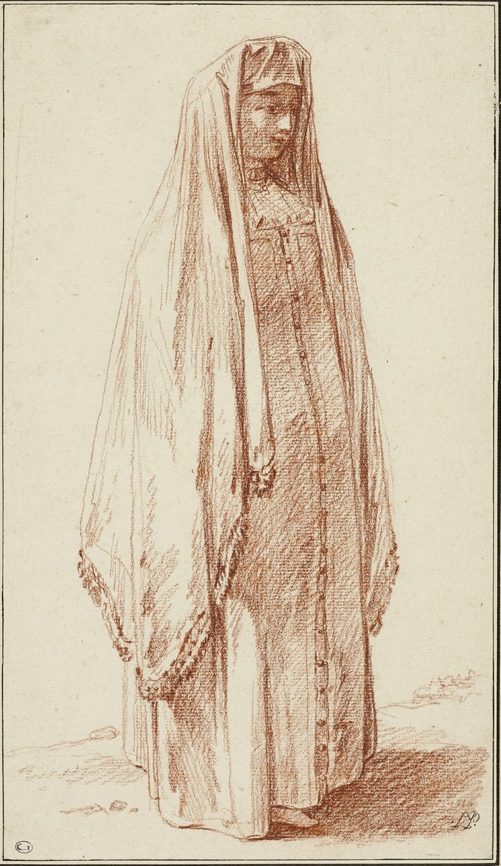 Una mujer con vestido ruso de Jean Baptiste Le Prince