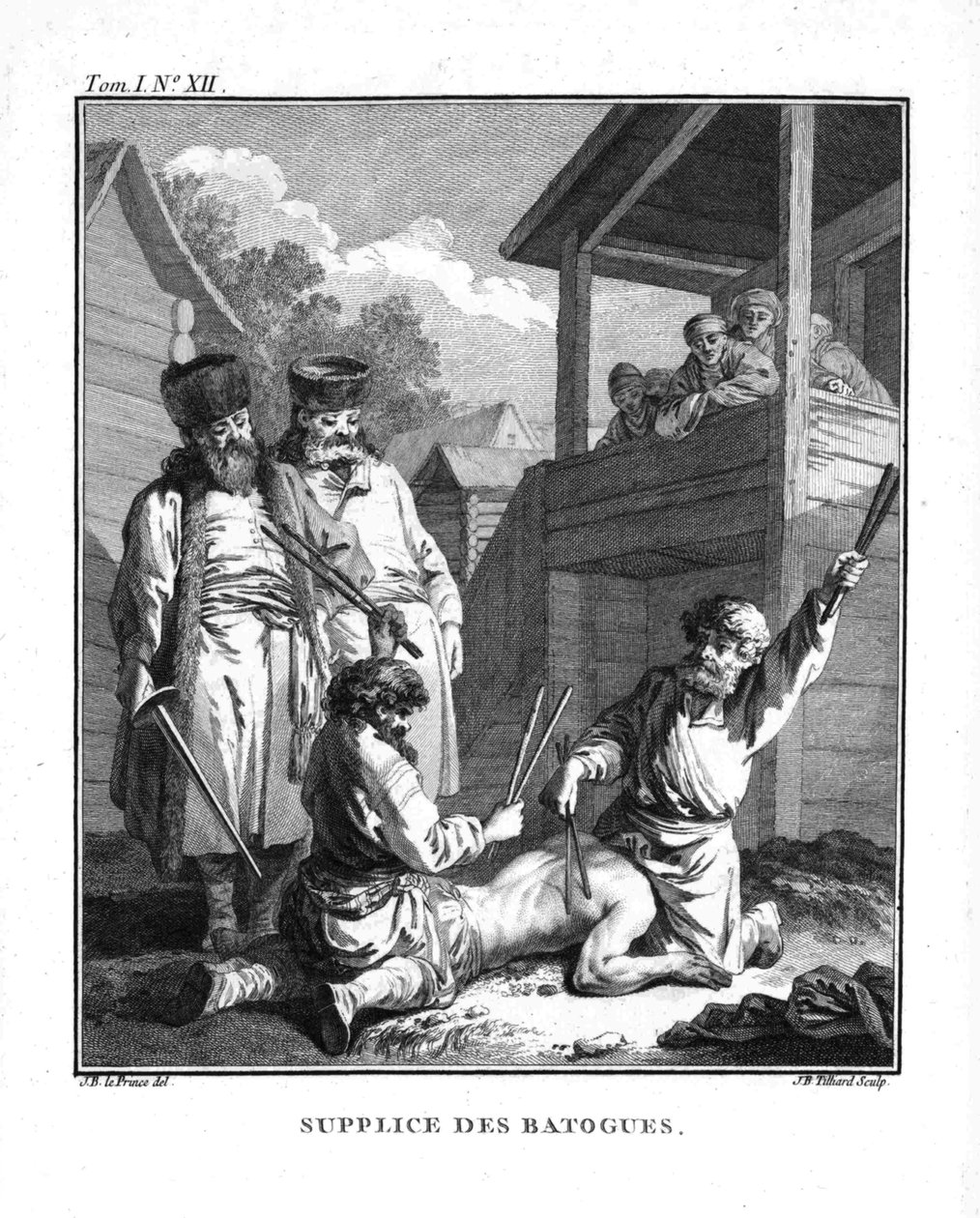 Castigo con Batogs. De Viaje en Siberia, 1766 de Jean Baptiste Le Prince