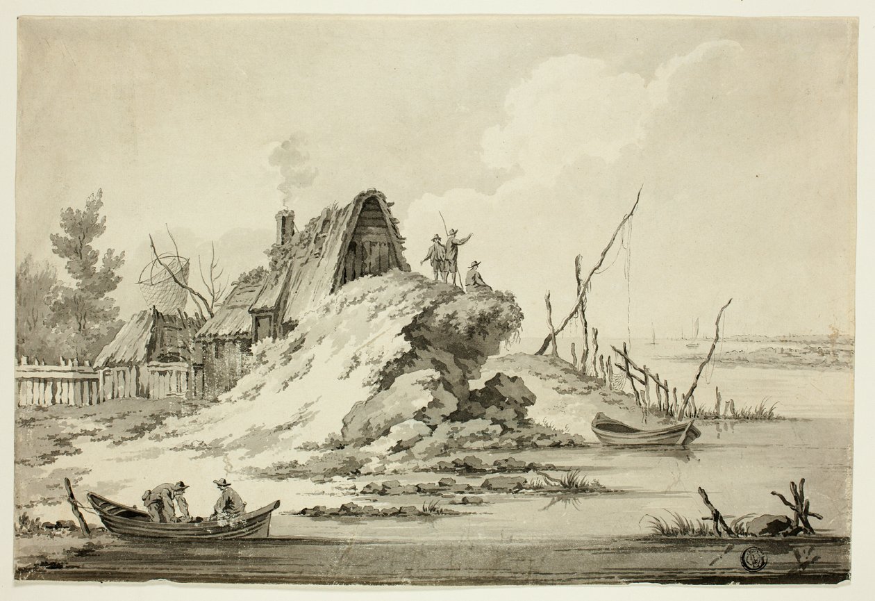 Escena rústica junto al mar de Jean Baptiste Le Prince