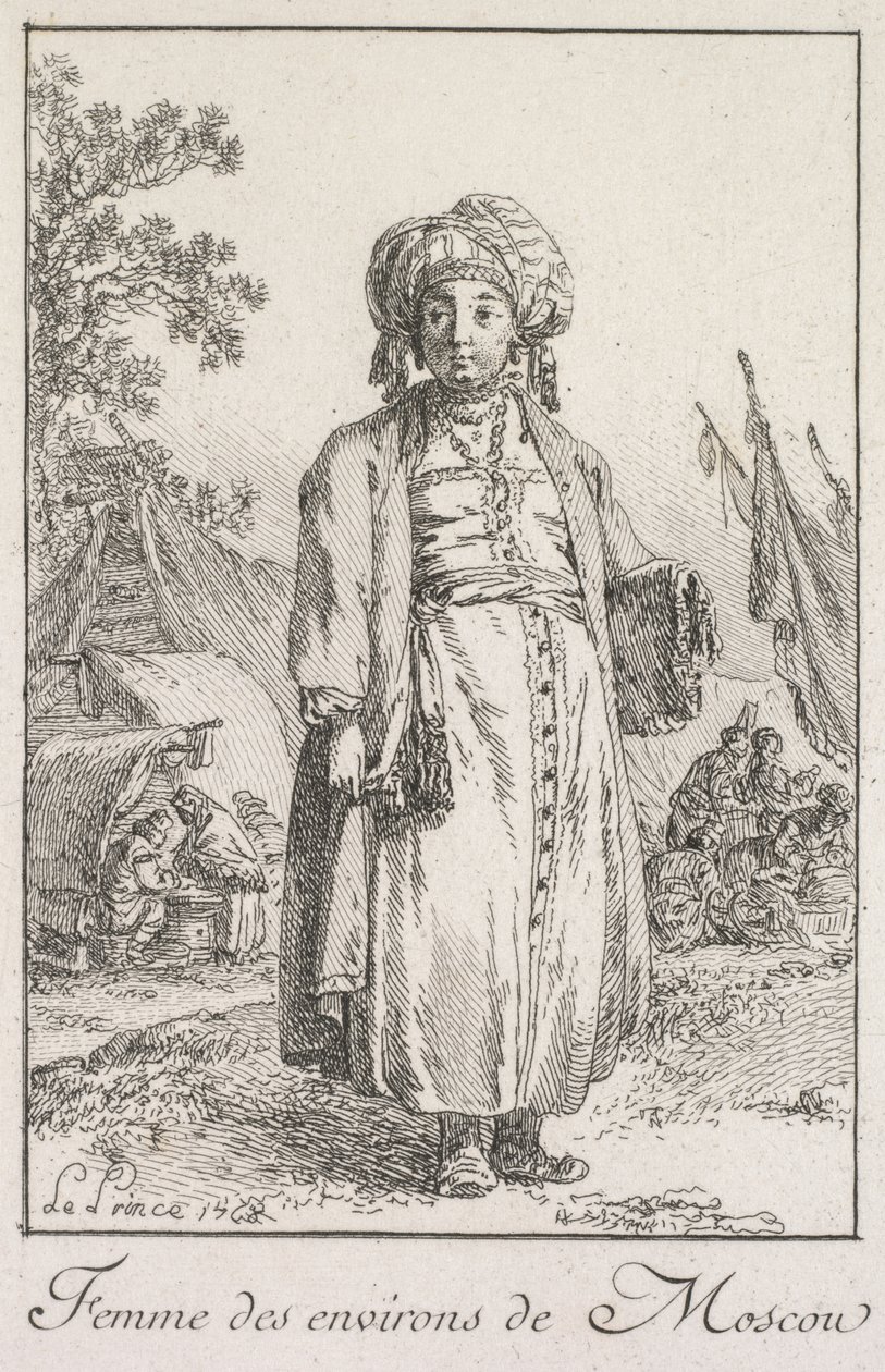 Mujer de los suburbios de Moscú de Jean Baptiste Le Prince