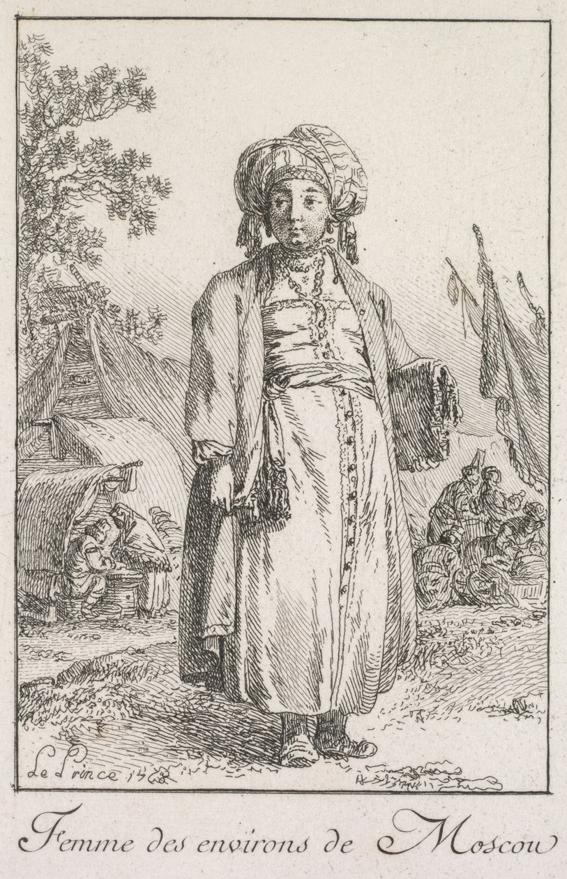 Mujer de los suburbios de Moscú, 1768 de Jean Baptiste Le Prince