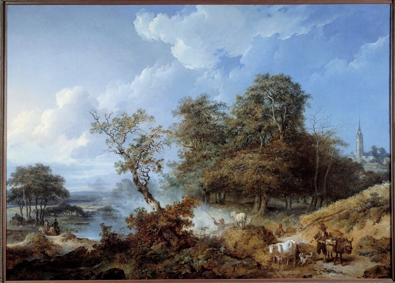 Paisaje animado de Jean Baptiste Leprince