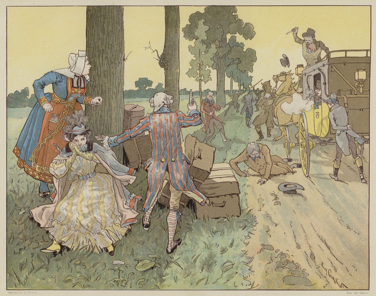 Ilustración para La Dame de Gai-Fredon, escrita por Quatrelles de Jean Baptiste Marie (after) Pierre