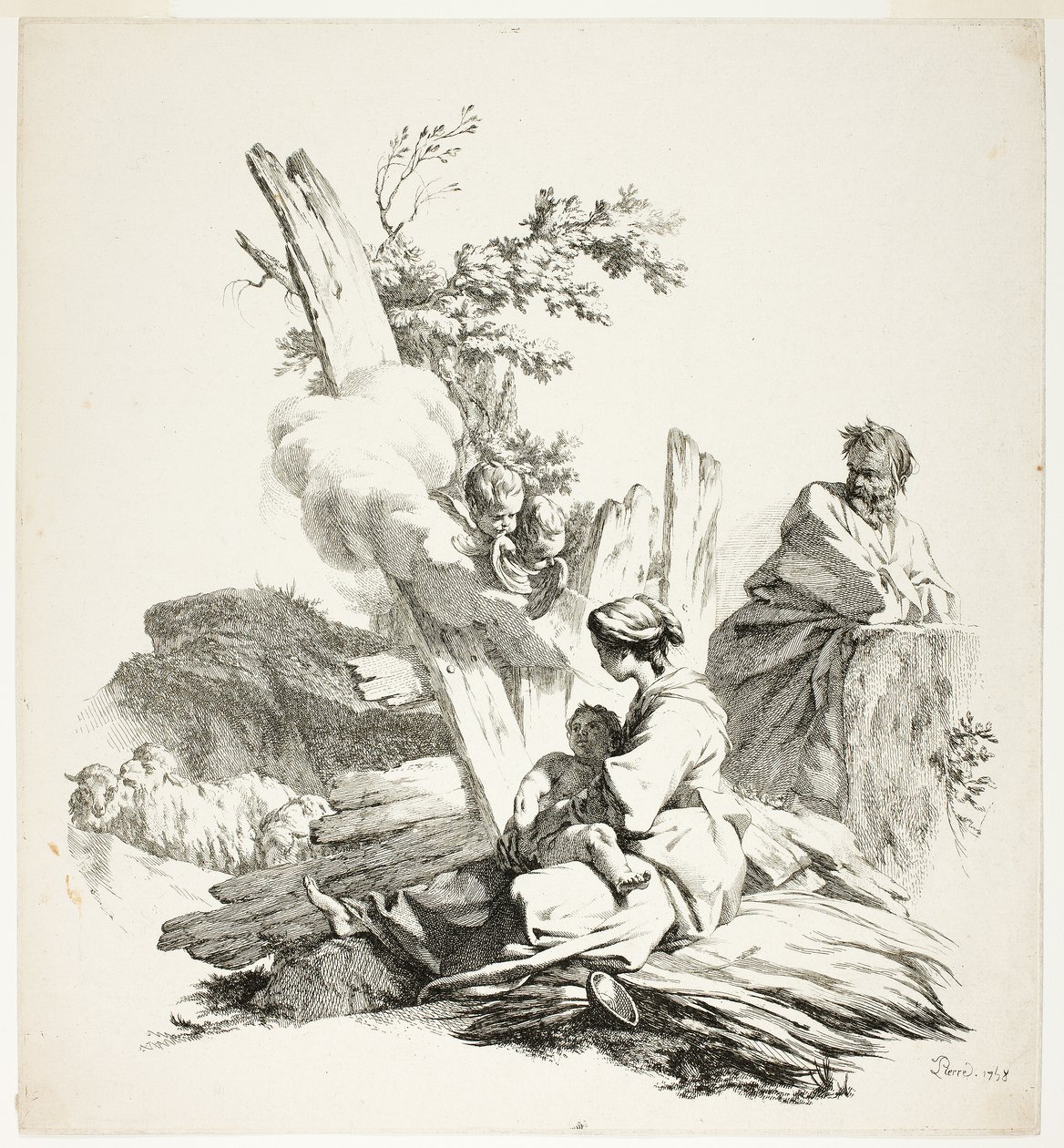 La huida a Egipto de Jean Baptiste Marie Pierre