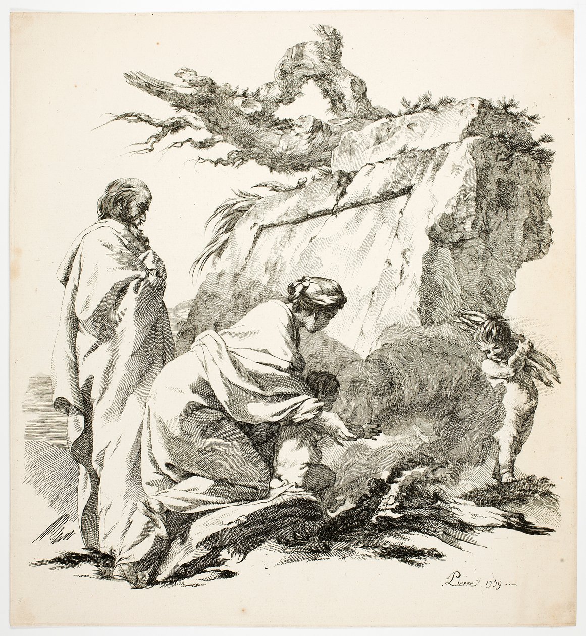 La huida a Egipto de Jean Baptiste Marie Pierre