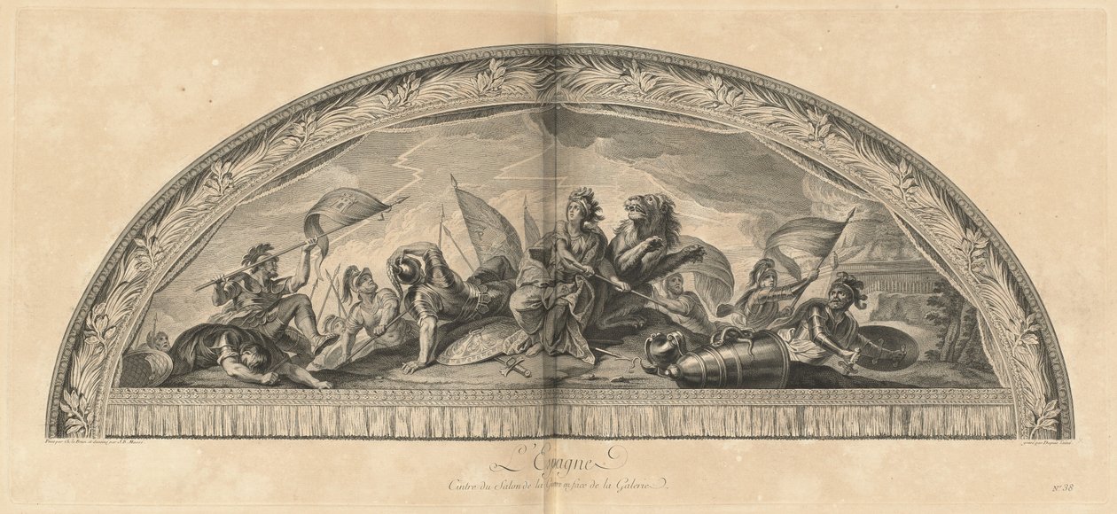 España, Centro del Salón de la Guerra frente a la Galería [pl. 38] de Jean Baptiste Masse