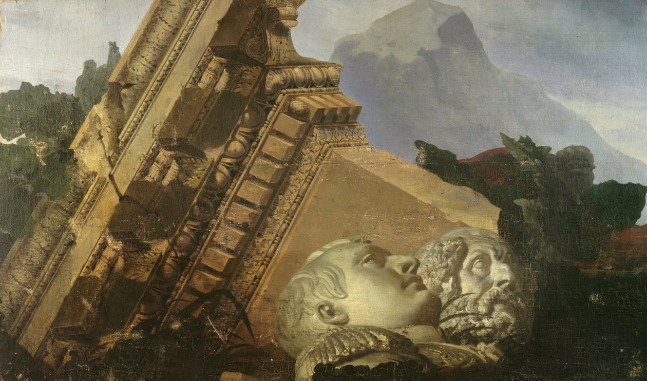 El tiempo mostrando la destrucción que trae, estudio para el techo en el Louvre de Jean Baptiste Mauzaisse