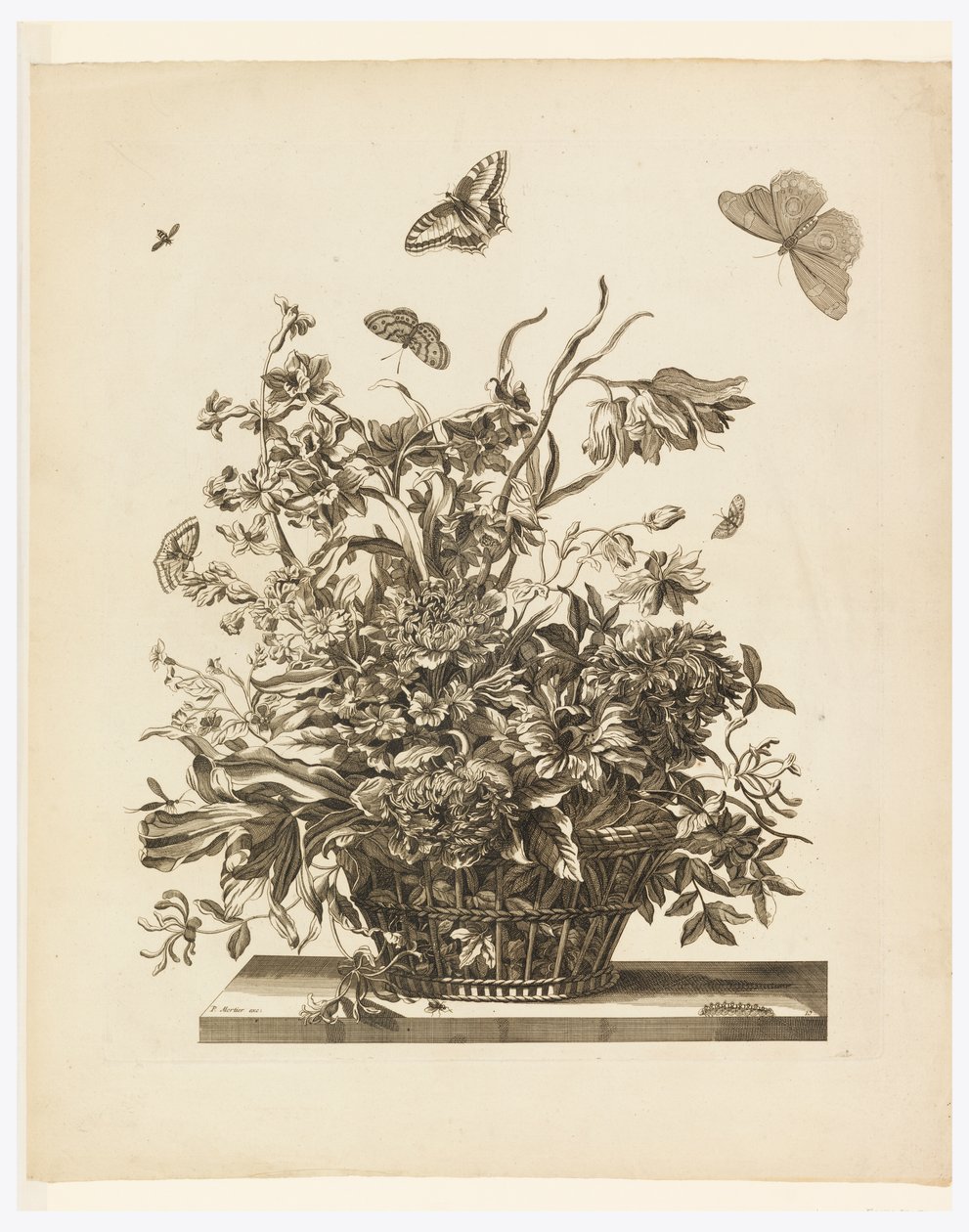Plato 10, del conjunto de Flores en una canasta de Jean-Baptiste Monnoyer