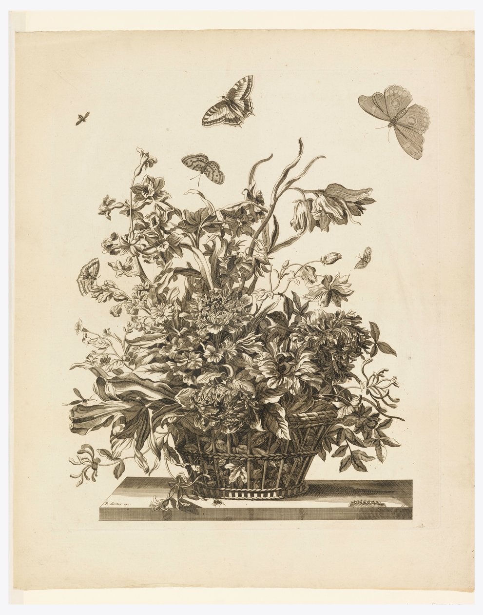 Placa 10, del conjunto de Flores en una Cesta de Jean Baptiste Monnoyer