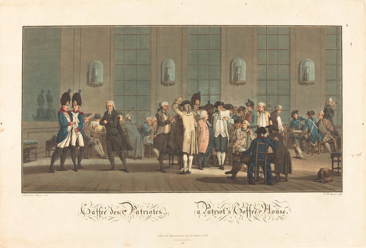 Café de los Patriotas de Jean Baptiste Morret after Jacques François Joseph Swebach Desfontaines