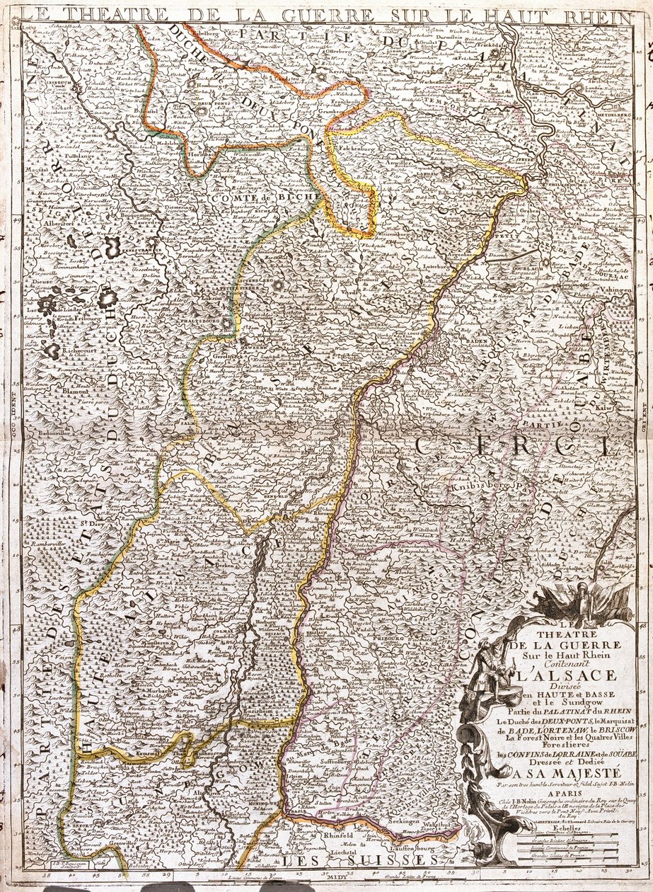 Mapa de Alsacia (Francia) (Grabado) de Jean Baptiste Nolin