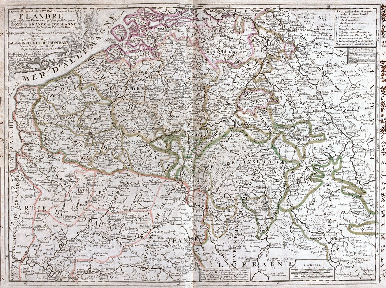 Mapa de Bélgica de Jean Baptiste Nolin