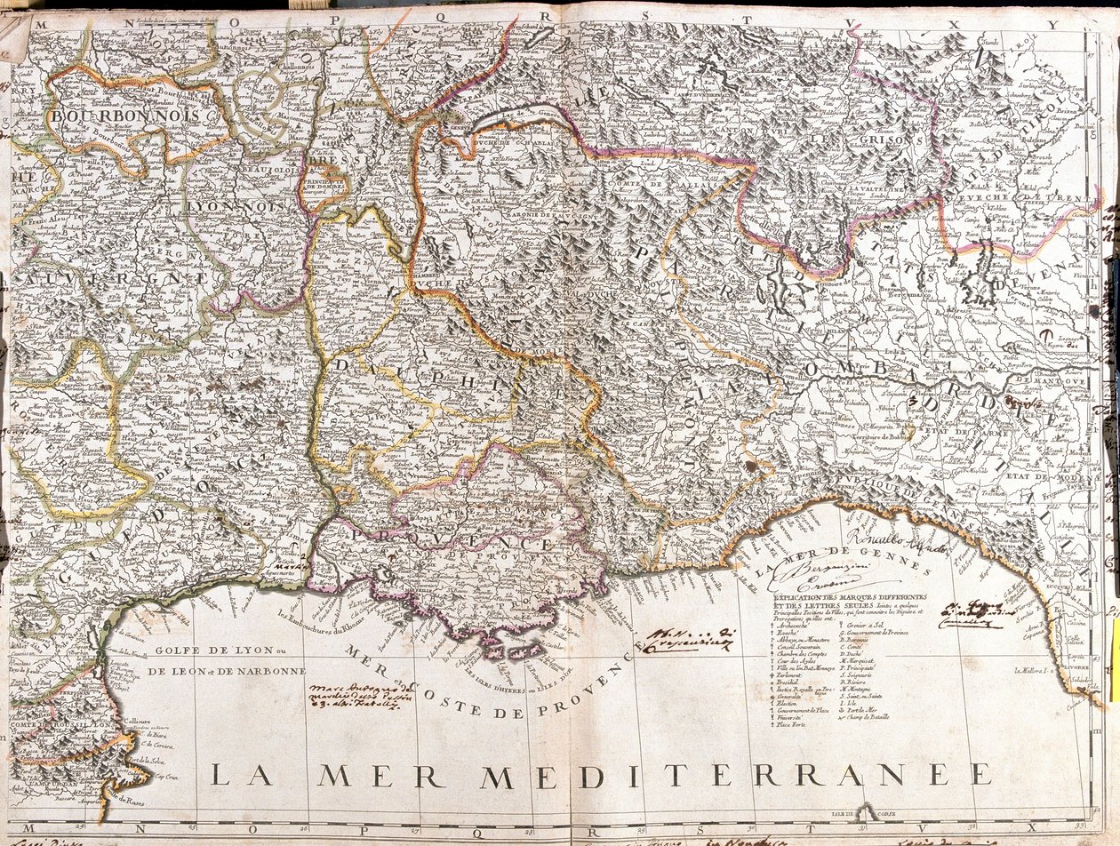 Mapa de Dauphine y Provenza (Francia) de Jean Baptiste Nolin