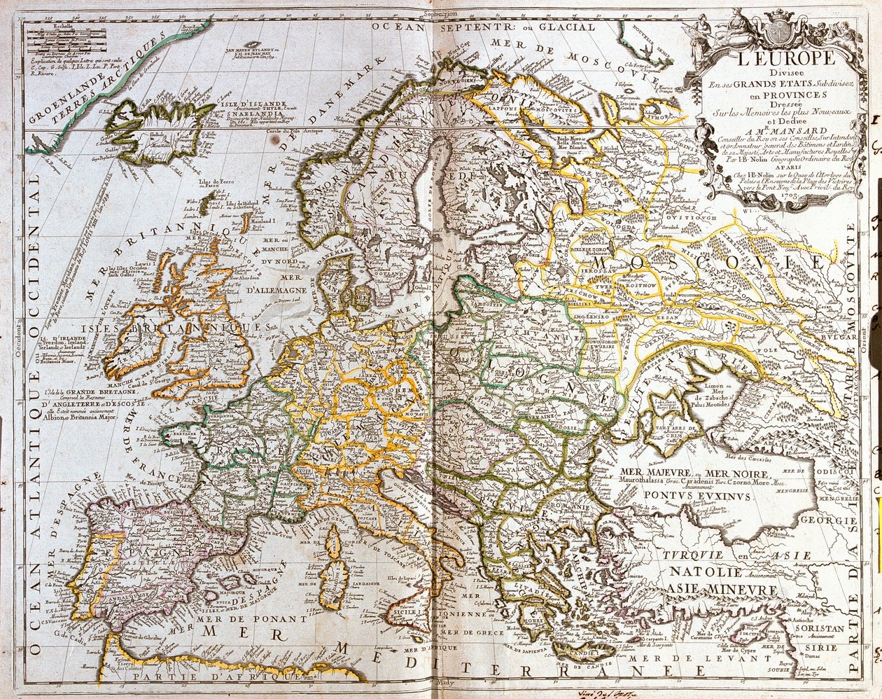 Mapa de Europa de Jean Baptiste Nolin