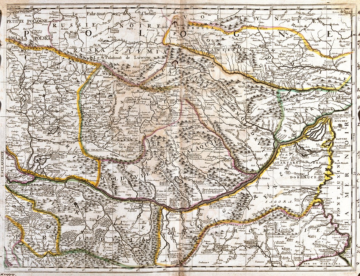 Mapa de la Valaquia Morava (República Checa) de Jean Baptiste Nolin