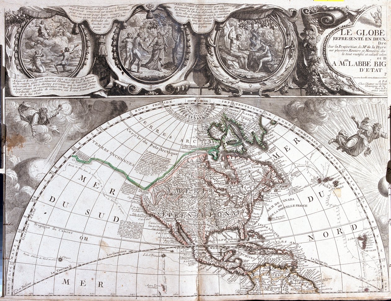 Mapa de América del Norte de Jean Baptiste Nolin