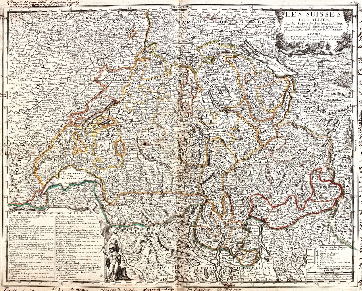 Mapa de Suiza de Jean Baptiste Nolin