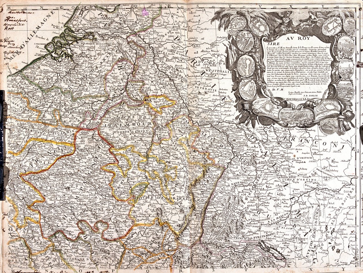 Mapa del Ducado de Luxemburgo, Champaña y Ducado de Lorena de Jean Baptiste Nolin