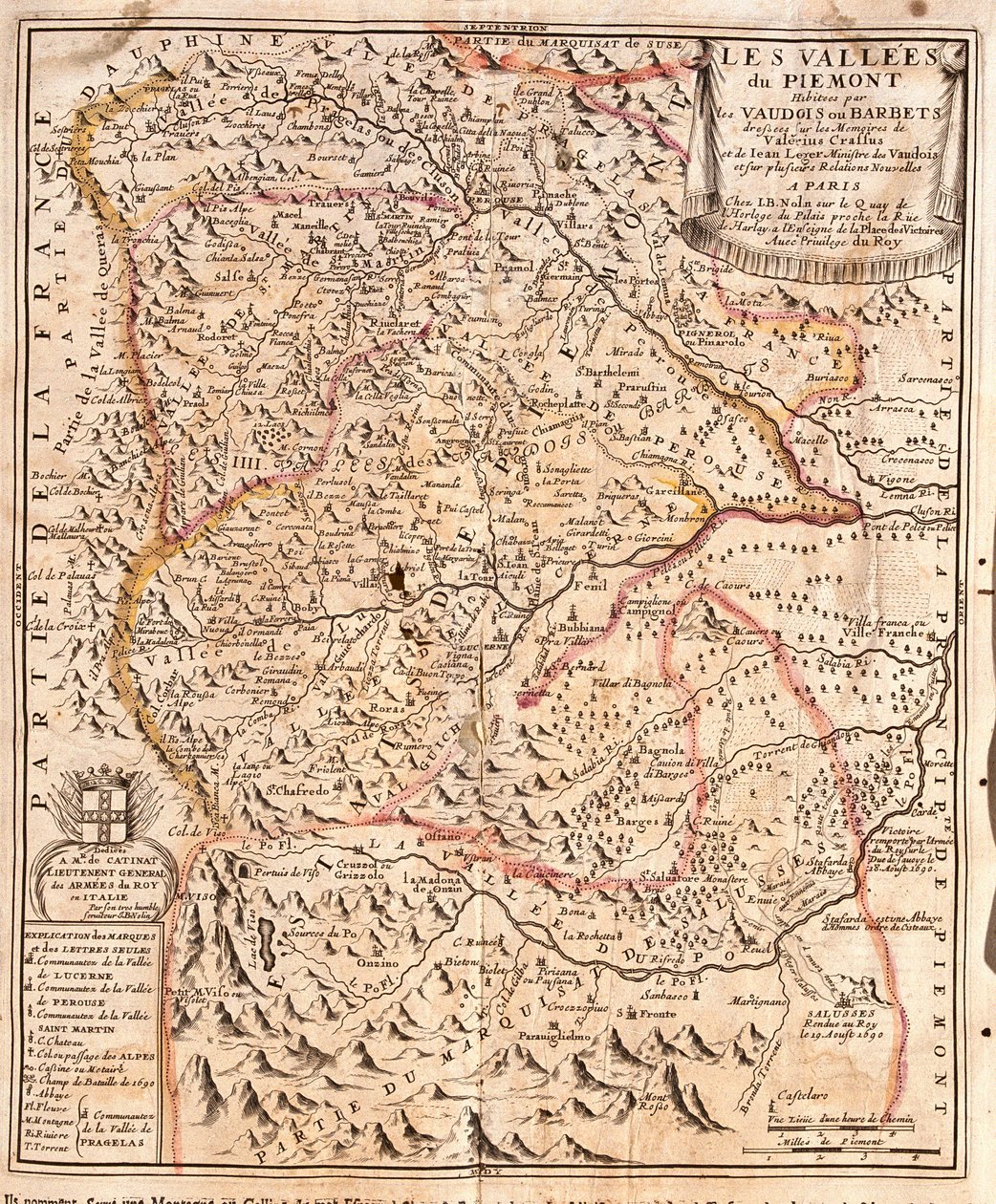 Mapa del Piamonte (Italia) de Jean Baptiste Nolin