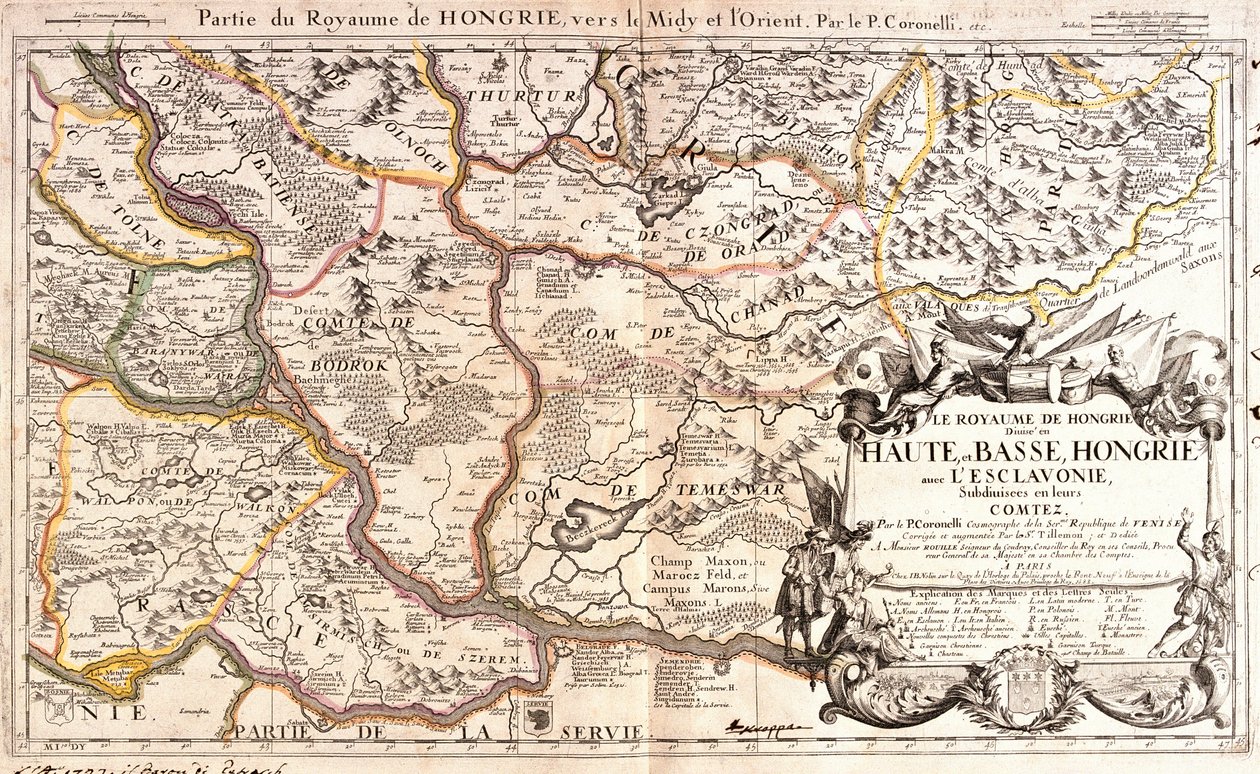 Mapa de la parte oriental del Reino de Hungría de Jean Baptiste Nolin