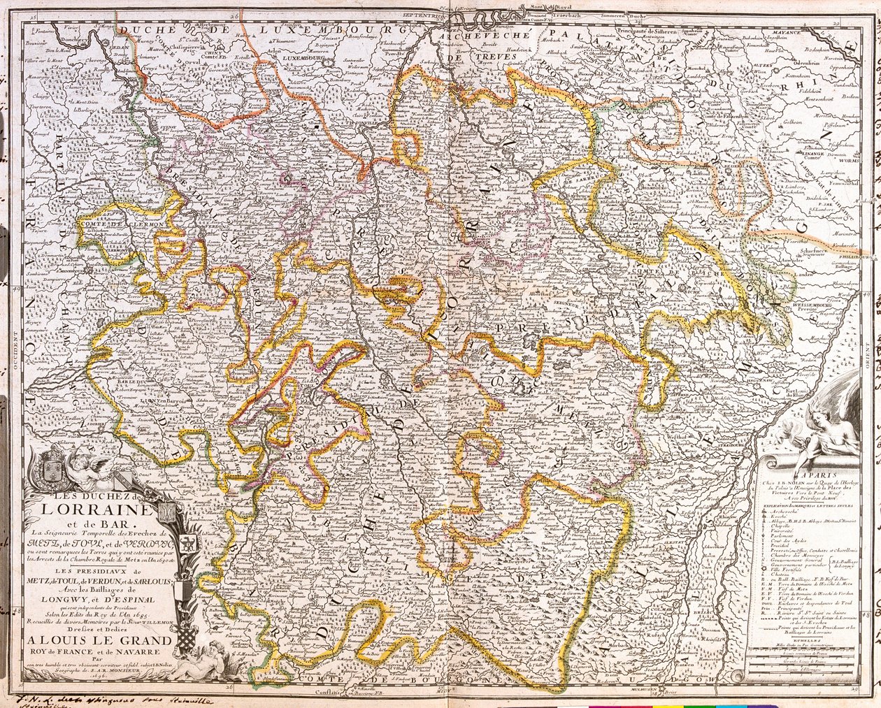Mapa de la provincia de Lorena (Francia) de Jean Baptiste Nolin