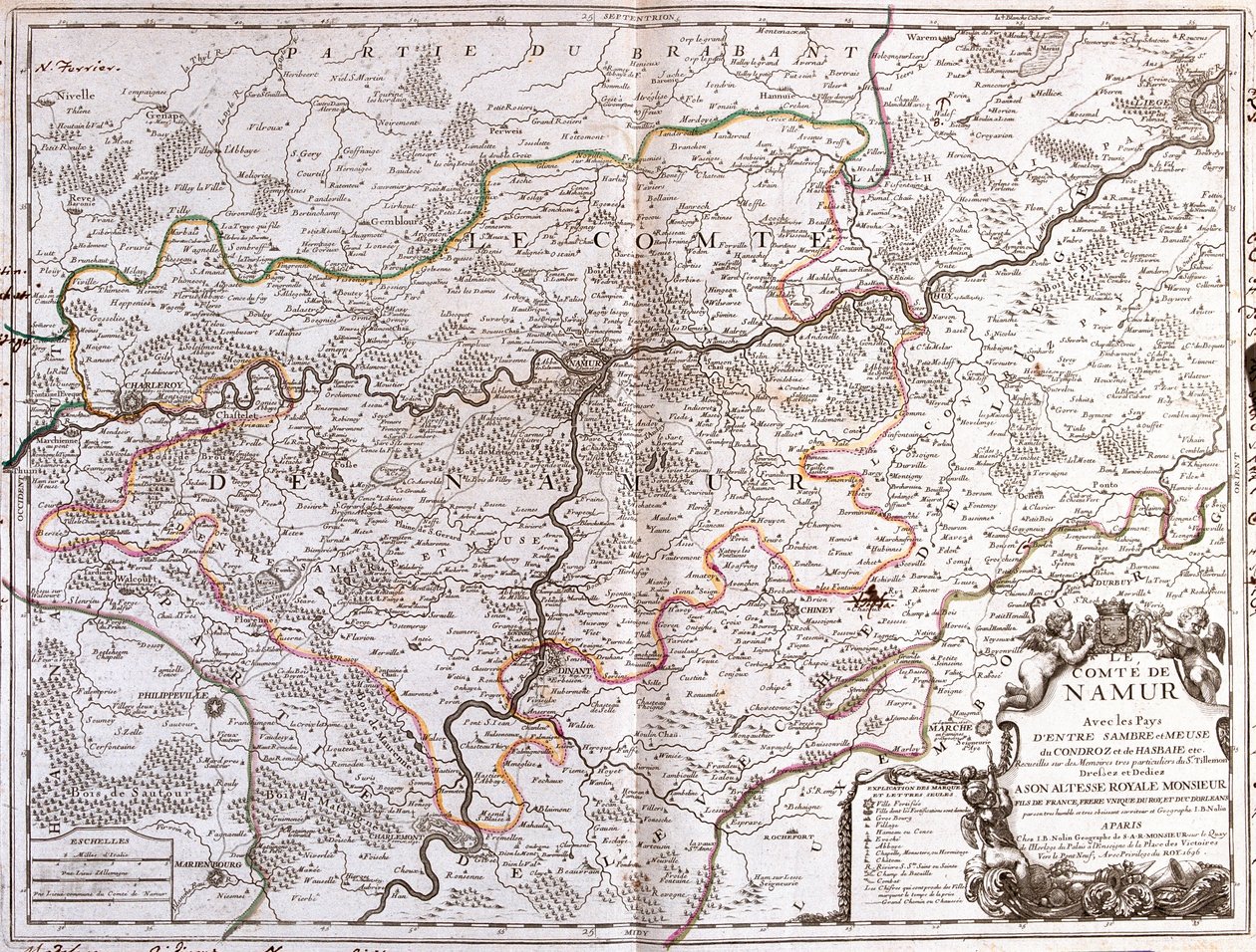 Mapa de la provincia de Namur (Bélgica) de Jean Baptiste Nolin