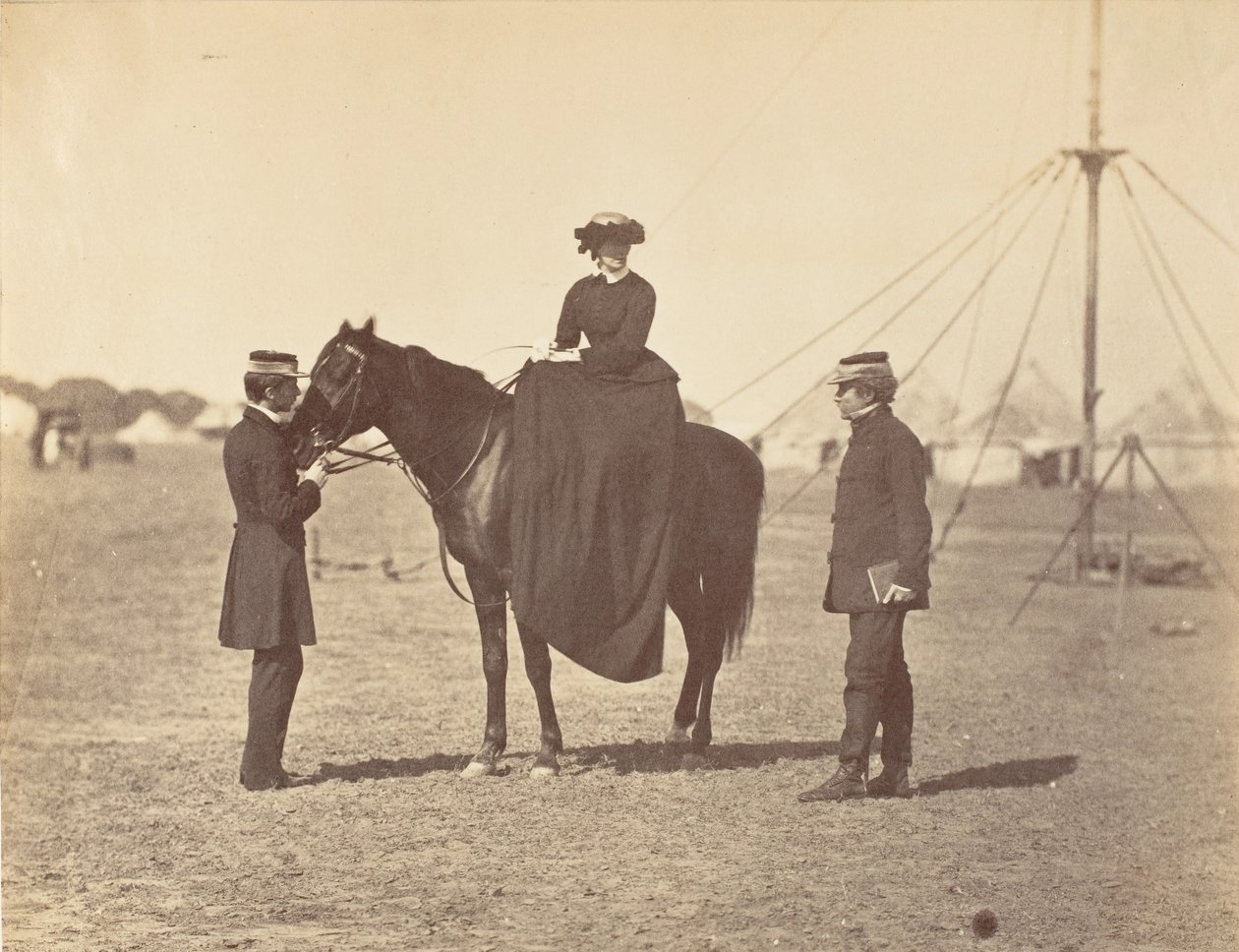[Lady Canning en su árabe negro y Lord Clyde, Comandante en Jefe] de Jean Baptiste Oscar Mallitte