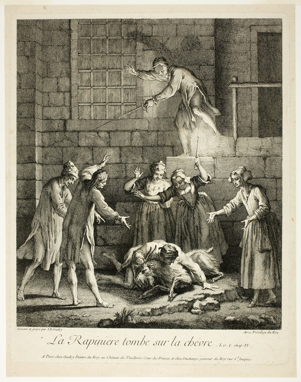 Historias cómicas: El saqueador cae sobre la cabra de Jean Baptiste Oudry
