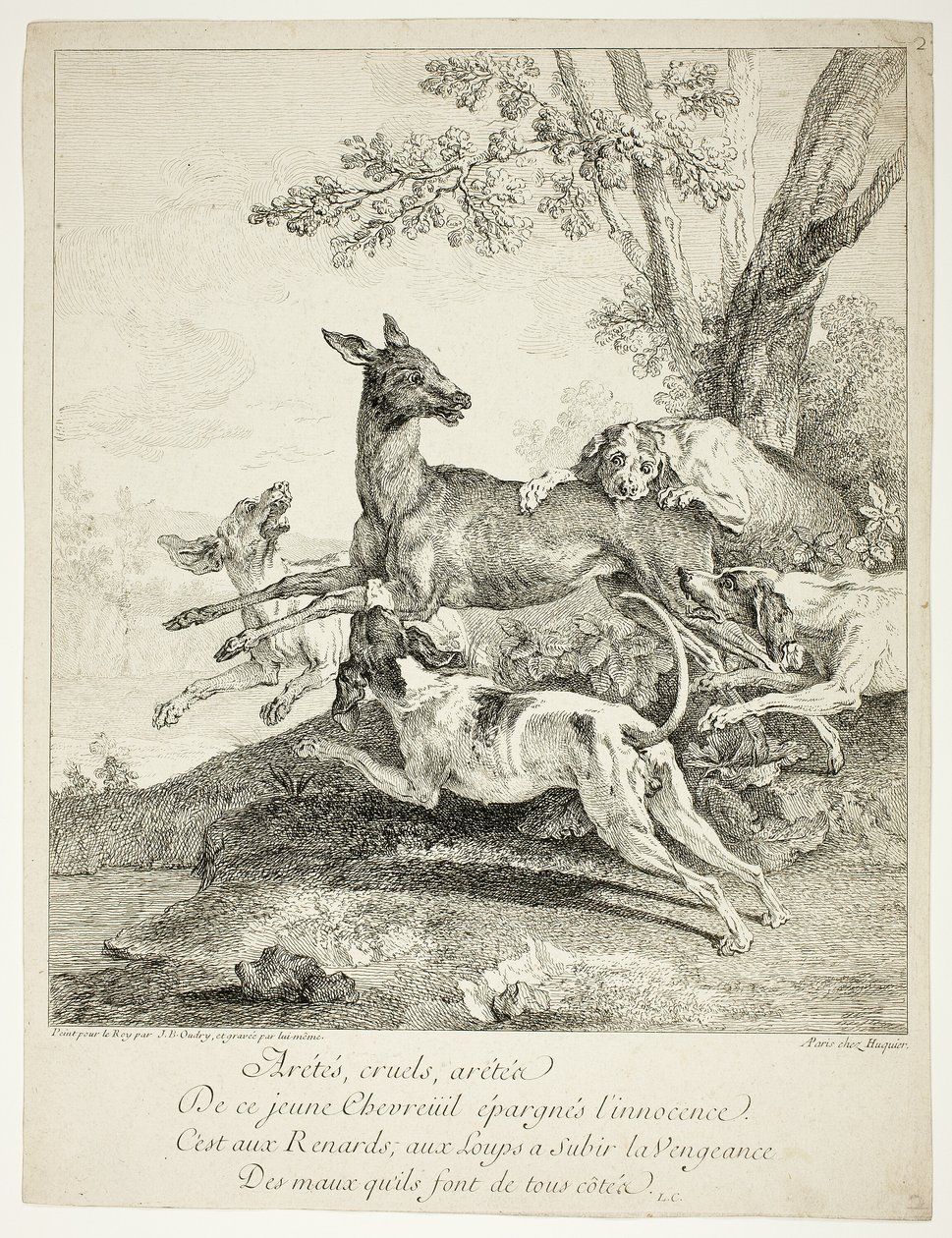 Ciervos atacados por perros de Jean Baptiste Oudry
