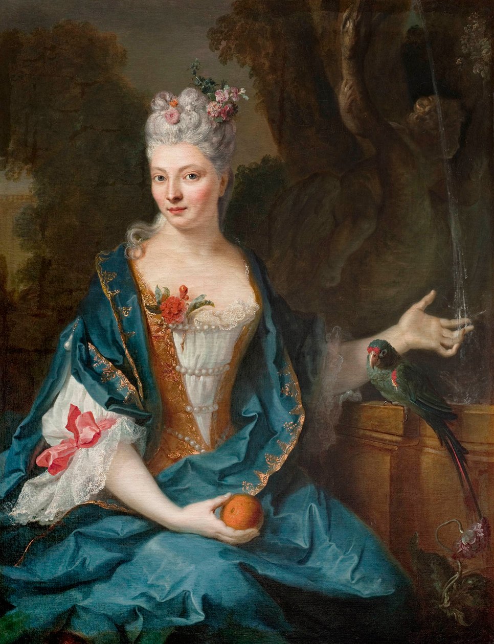 Francés: Dame assise dans un jardin de Jean Baptiste Oudry