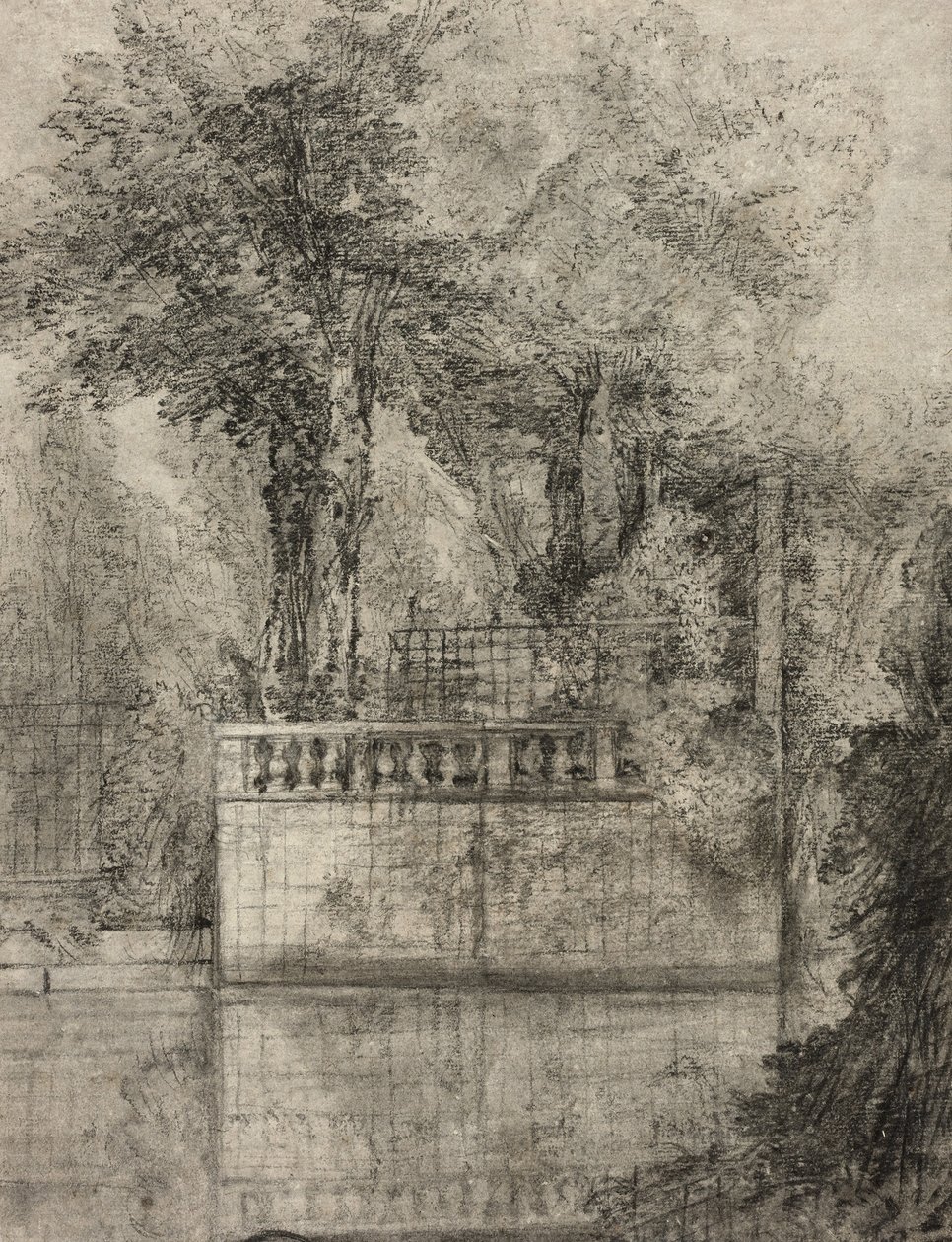 Celosía y piscina reflectante en Arcueil de Jean Baptiste Oudry