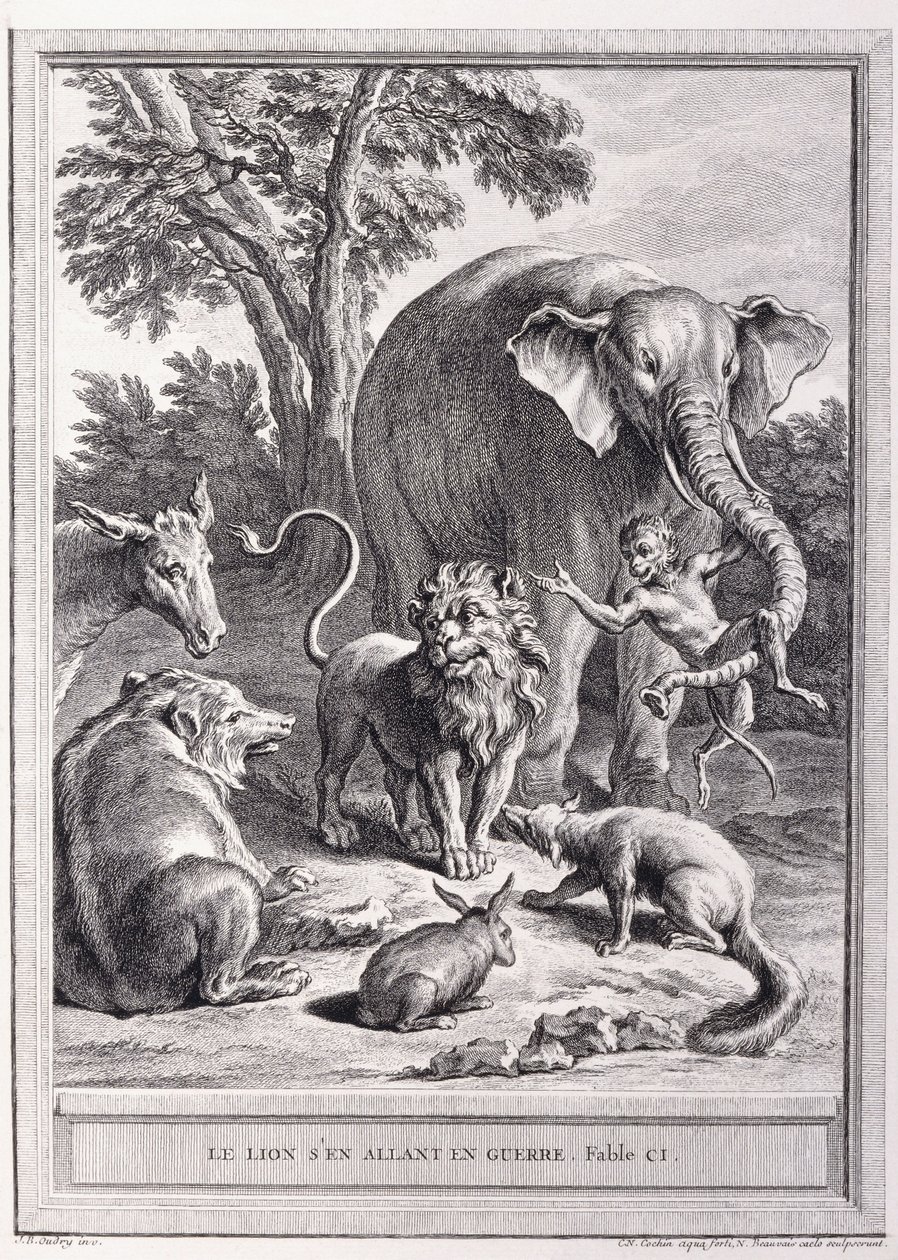 El león yendo a la guerra de Jean-Baptiste Oudry