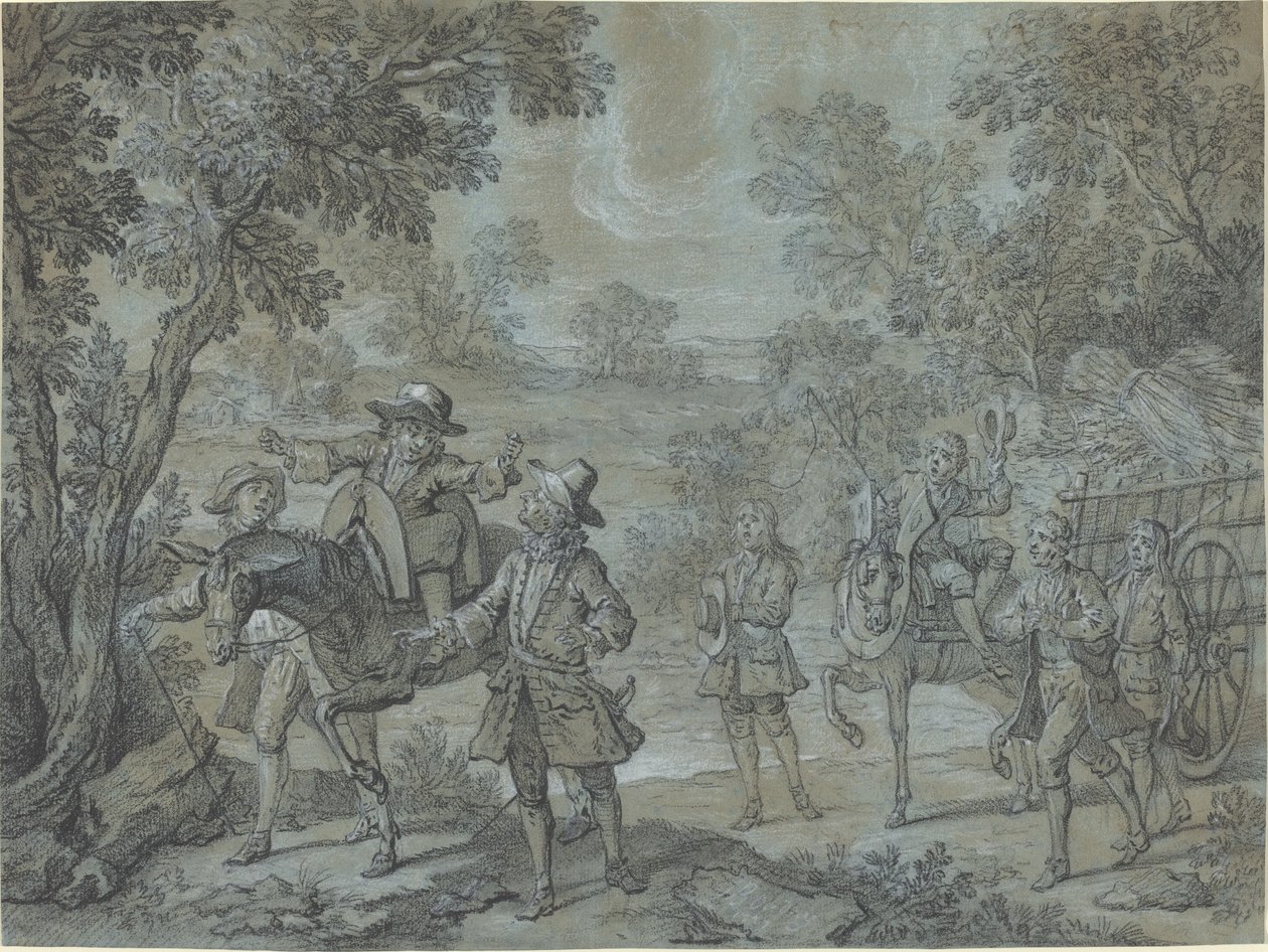 Ragotin declama versos; los campesinos creen que predica de Jean Baptiste Oudry