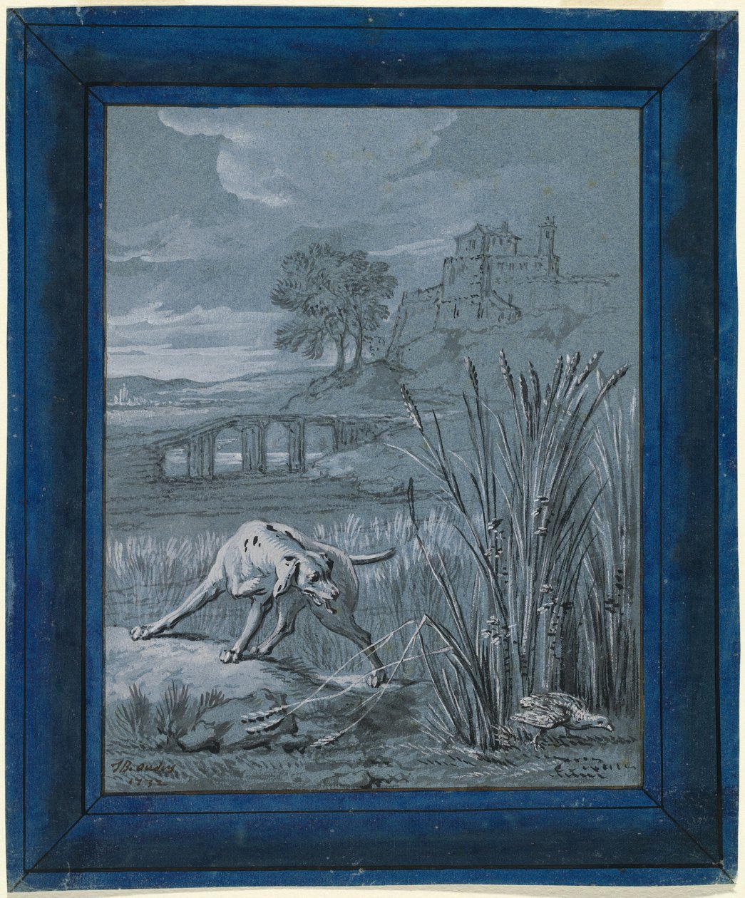 La perdiz salva a sus crías de Jean Baptiste Oudry