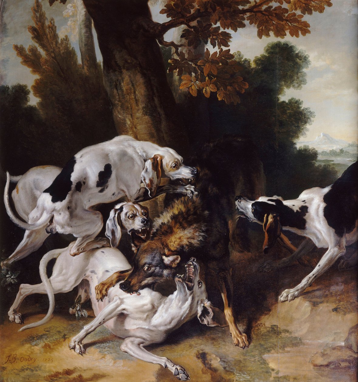 La caza del lobo de Jean Baptiste Oudry
