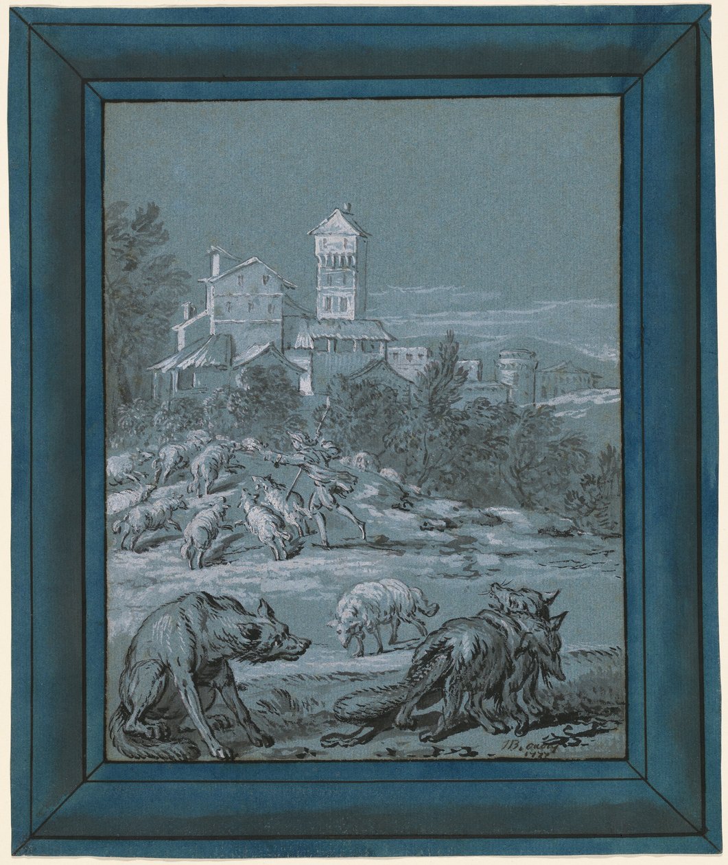 El lobo y el zorro de Jean Baptiste Oudry