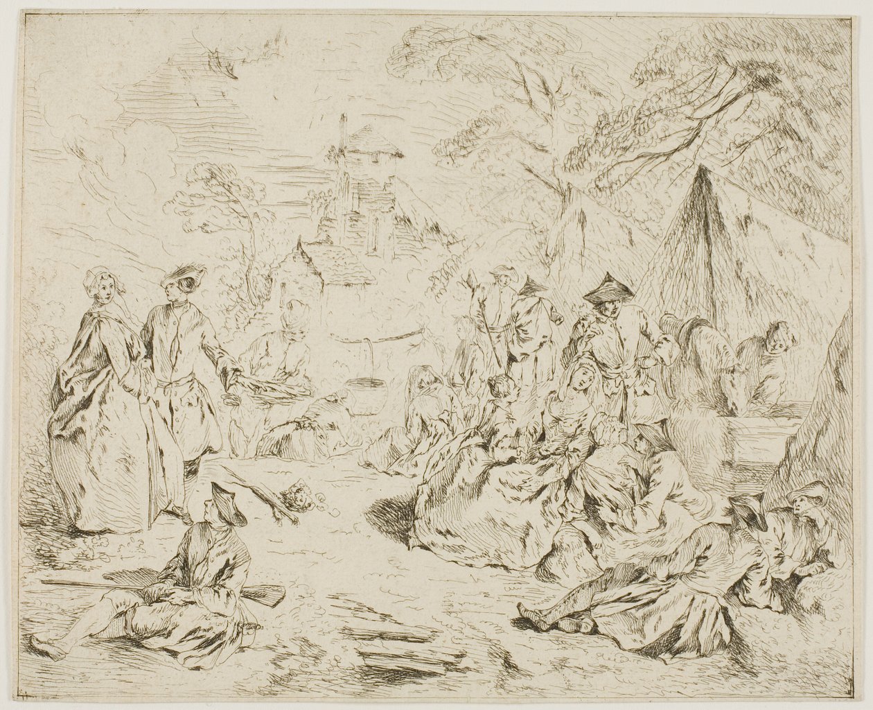 Tropas descansando de Jean Baptiste Pater