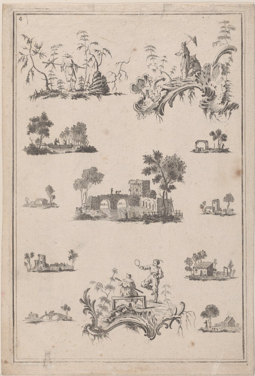 Ornamentos de Chinoiserie, ca. 1770 de Jean Baptiste Pillement