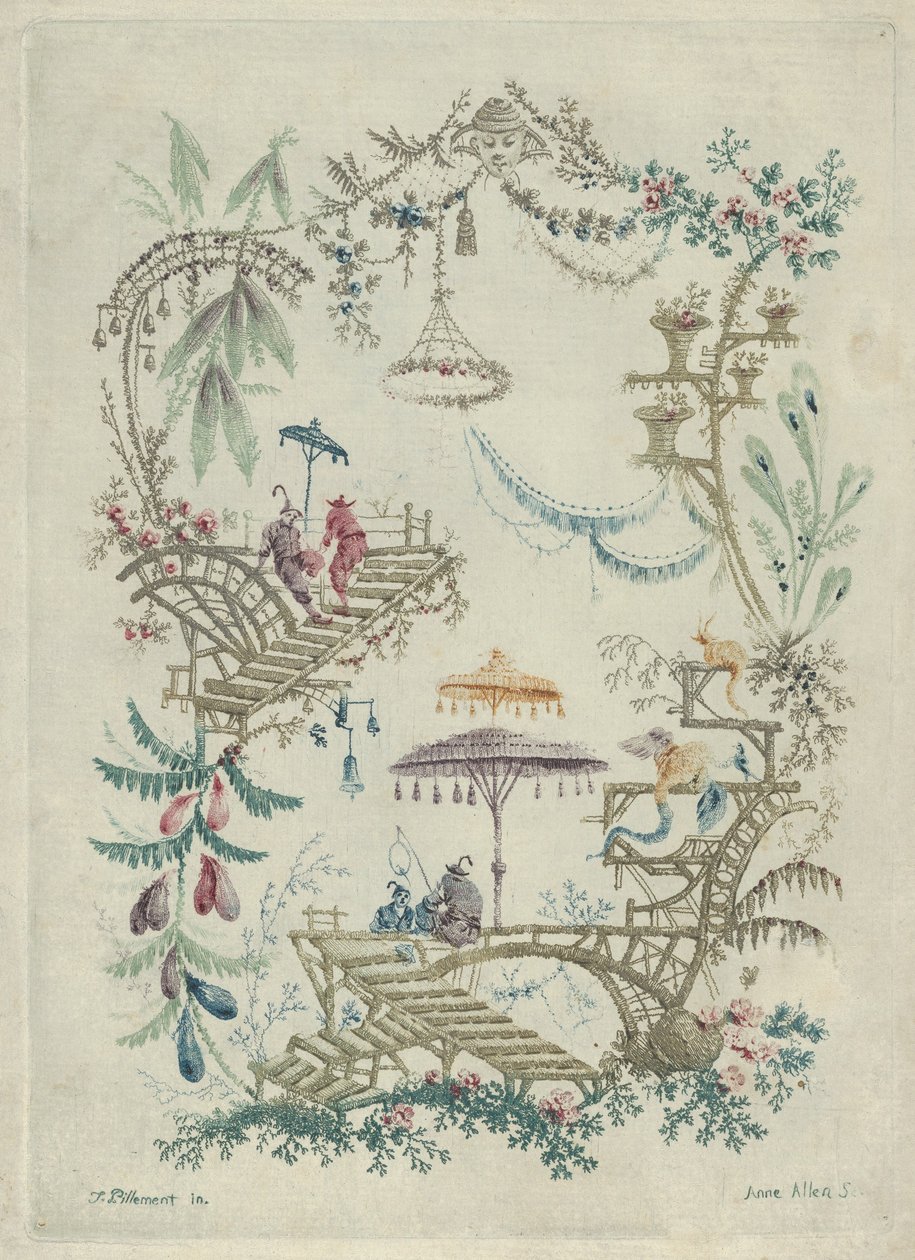 Chinoiserie de Nouvelle Suite de Cahiers Arabesques Chinois, 1790-99 de Jean Baptiste Pillement